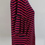 Buckle  Gimmicks Red & Navy Striped Ruffle Sleeve Raw Edge Top Size Medium Photo 3