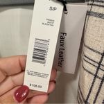 T Tahari Tahari Plaid Faux Suede Blazer NWT size Small Open‎ Front Longline Beige Black Photo 3