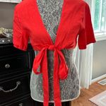 ZARA  Red Linen Wrap Crop Top | Size M Photo 7