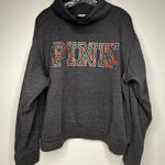 Victoria's Secret PINK  Campus Cowl Neck Sweater Top Grey Plaid Sz L Christmas Y2K Photo 0