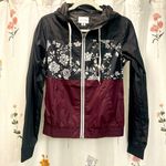 Empyre Color Block Floral Windbreaker Black Photo 0