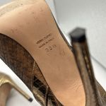 Paris Texas Metallic Snake Embossed Stiletto Booties Boots Tan/Gold Size 8.5 Brown Photo 7