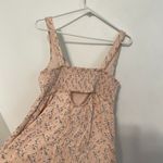 American Eagle  Scoop Neck Mini Slip Dress Light Baby Pink Ditsy Floral Cutout M Photo 13