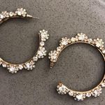 Diamond Studded Hoops Silver Photo 0