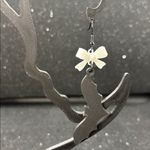 Hanging Bat Dangle Earrings with Black Bow – Spooky Cute Halloween Style Photo 1