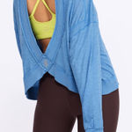 Free People 32. Movement My Time Tee Blue Long Sleeve Shirt M Photo 0