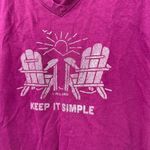 Life is Good v-neck keep it simple Adirondack chairs sunset graphic size small Photo 5