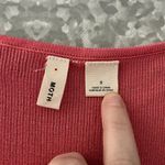 Moth Anthropologie Coral Striped Short Sleeve Sweater Photo 2