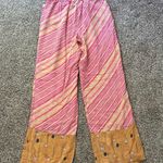 Anthropologie Elevenses  pink & cream striped wide-leg pants size M Photo 3