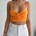 Almost Famous NWT slinky ruched crop top Photo 1