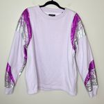 Isabel Marant Menji Purple Metallic Panel Sweatshirt Size Large MSRP $570 Photo 3