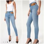 Good American ππ Good Legs Suede Mixing Skinny Jeans ~ INDIGO080 Blue 8/29 NWT Photo 2