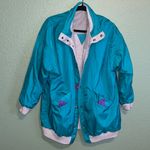 Vintage 90s reversible teal gray purple sweatshirt and windbreaker jacket unisex Size XL Photo 8