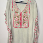 Andree by Unit  Women's Boho Embroidered Tunic Top Size S/M‎ Kimono Sleeve Floral Photo 0