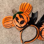 Disney  Halloween Pumpkin Ears Headband in Orange and Black Photo 2