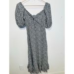 Slate + Willow Women's White Black Ditsy Floral Tie Front Midi Dress Size Small Photo 2