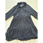 Free People Best Girl Dress Womens Sm Black Mini Linen Blend Tiered Preppy Boho Photo 2