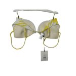 ONIA  Yellow Honey Houndstooth Johanna Bikini Bra Top Women's Large New $95 Photo 3