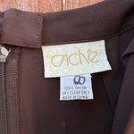 Cache Vintage Chocolate Brown Flowy Double Layer Pants Women’s Size 10 Photo 6