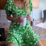 Faithfull the Brand  La Berben Mini Dress Cleo Floral Print Dress NWT Sz. 4 Photo 0