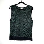 St. John  Green Animal Print Tank Top Photo 0