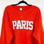 H&M Women's Medium Orange Paris Graphic Sweatshirt Oversized Crewneck Pullover Photo 2