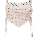 Pretty Little Thing CREAM POLKA DOT RUCHED corset COWL CAMI zip tank top NWT 6 S Photo 0