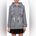 Avec Les Filles NWT  Gingham Water Repellent Hooded Jacket Photo 9