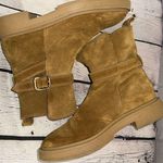 ZARA Woman’s US size 8.5 Genuine Suede and Faux Fur Boots Photo 4