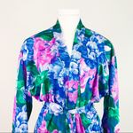 Vintage Knit Floral Robe | Size L Blue Size L Photo 1