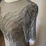 Adrianna Papell NWT  Formal Dress Silver Sz 2 Beaded Bodice Chiffon Bride Groom Photo 4