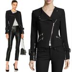 Veronica Beard  Jordan Collarless Moto Dickey Jacket Black Size 4 Coat Photo 2