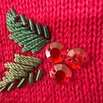 Tiara International VTG Collection Red Black Beaded Christmas urgly Sweater Sz M Photo 1