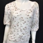Love 21  WHITE XS LONG SLEEVE WOMENS FLORAL BEIGE Photo 0