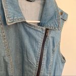 Forever 21  Sleeveless Asymmetric Zip Denim Vest Photo 5