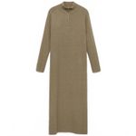 Mango Sweater Midi Zip Knitted Dress Khaki NWT Size 8 / Large Photo 2