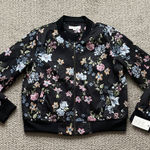 Hippie Rose  Floral Bomber Jacket - Black and Multicolor Photo 0