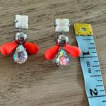 J.Crew neon orange iridescent stone earrings Photo 2