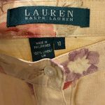 Ralph Lauren Vintage Lauren 100% Linen Floral Button Front A-Line Skirt Sz 10 Photo 1