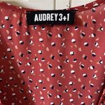 Audrey 3+1 Women’s Burnt Orange Short Sleeved Patterned Wrap Dress - Size Large Photo 2