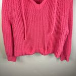 Aerie Womens Hooded Open Knit Long Sleeve Sweater Size Small Pink Color Classic Photo 1