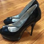 Charlotte Russe Shiny Black Peep Toe Pumps S8 Photo 0