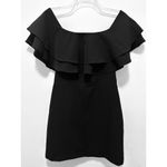 Endless Rose Ruffle Off-The-Shoulder Mini Dress - Black Medium NWT Photo 6
