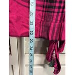 Wild Fable  Hot Pink/Black Plaid Long‎ Balloon Sleeve Tie Back Shirt Size XXL Photo 3