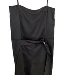 CEDRIC CHARLIER Designer Jumpsuit Black Satin Belted Strapless One Piece 8 NWT Photo 2