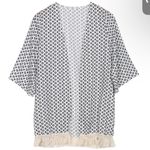 Black and White Kimono Size L White Size L Photo 1