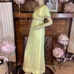 VINTAGE LATE 1960'S/EARLY 70'S YELLOW COTTON EMPIRE WAIST MAXI DRESS (M) Size M Photo 4