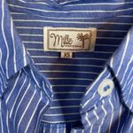 Mille Button Down Blue Striped Oxford Long Sleeve Shirt Dress Shirtdress XS Photo 9