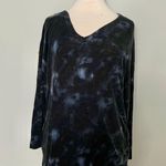 Old Navy Navy Blue Maternity Vneck Long Sleeve Shirt Photo 0