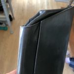 Charles Jourdan Dark Gray Leather Clutch asymmetrical East West bag Photo 8